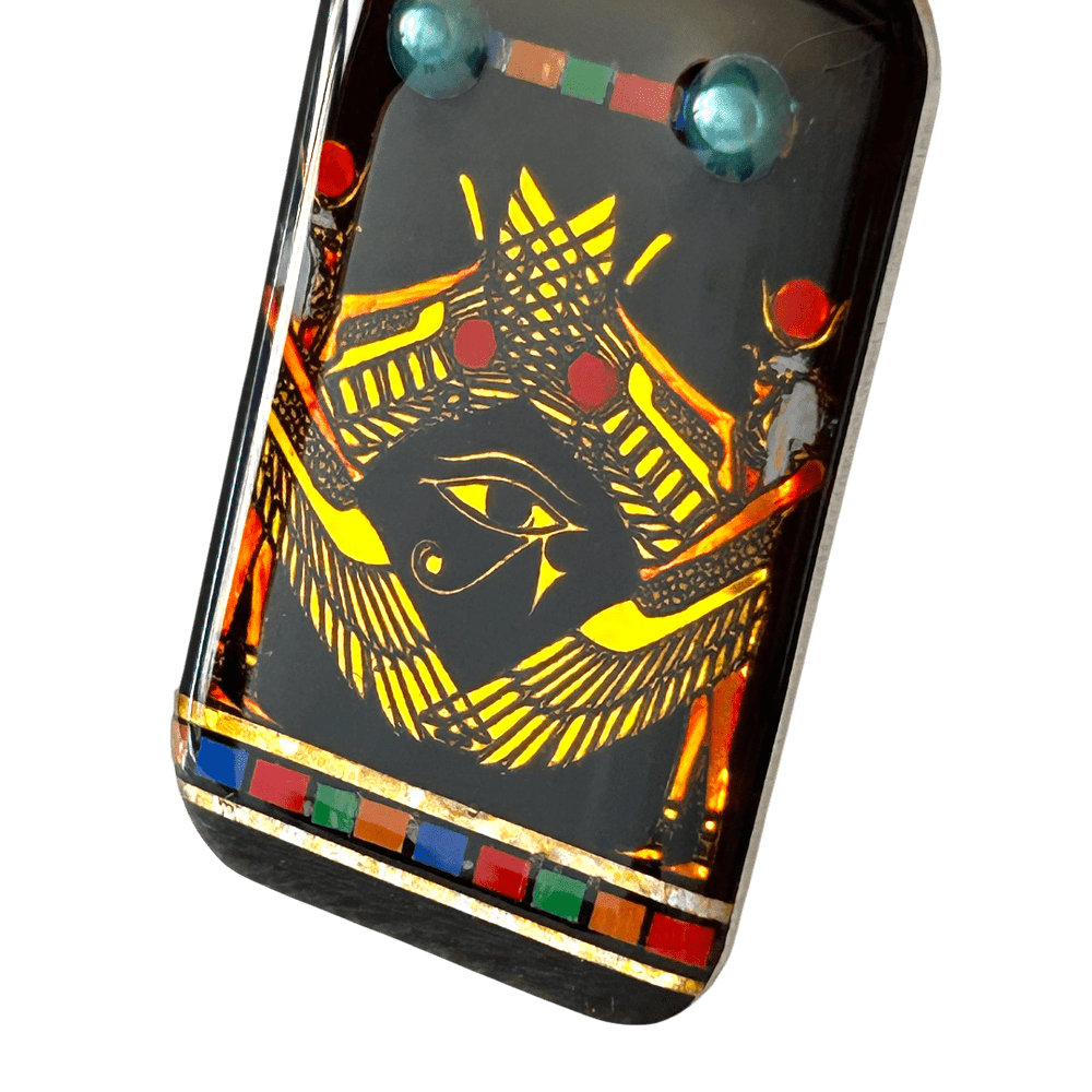 Pendente egizio Occhio di Horus - dipinto a mano - Talismano di Protezione | Personalizzato con Incisione rjthw8-is