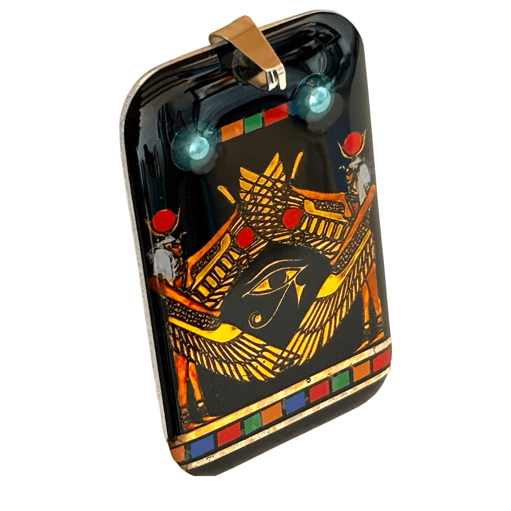Pendente egizio Occhio di Horus - dipinto a mano - Talismano di Protezione | Personalizzato con Incisione rjthw8-is