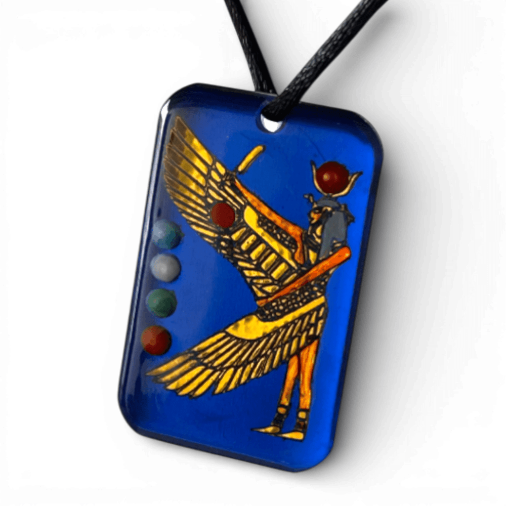 Pendente Iside Alata - dipinto a mano - Antico Egitto | Talismano di protezione rjthw8-is