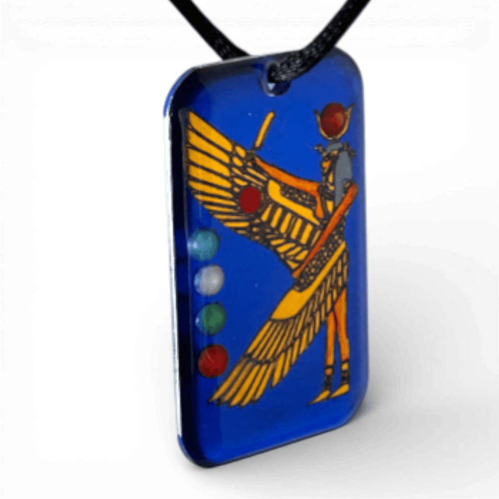Pendente Iside Alata - dipinto a mano - Antico Egitto | Talismano di protezione rjthw8-is