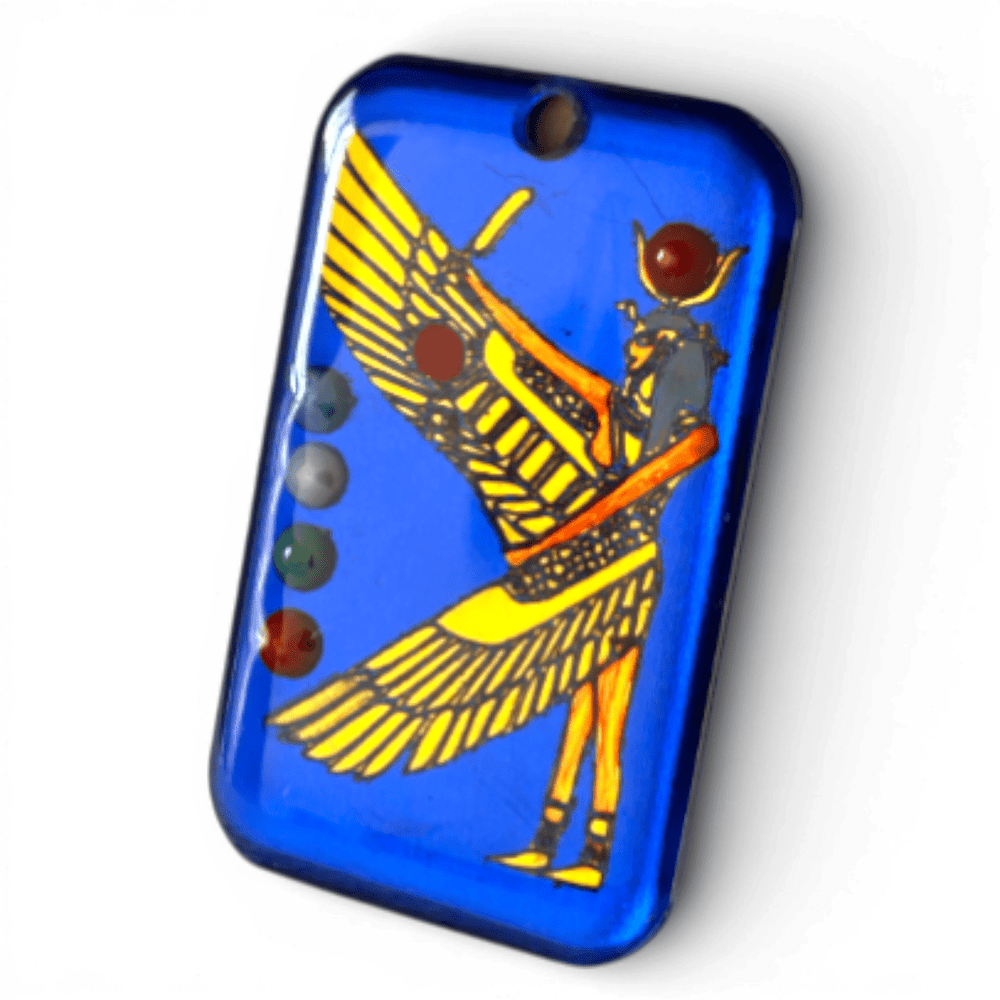 Pendente Iside Alata - dipinto a mano - Antico Egitto | Talismano di protezione rjthw8-is