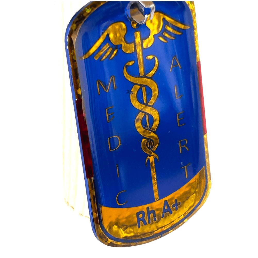 Pendente Medic Alert - Gruppo Sanguigno Rh A+ | Artigianale rjthw8-is