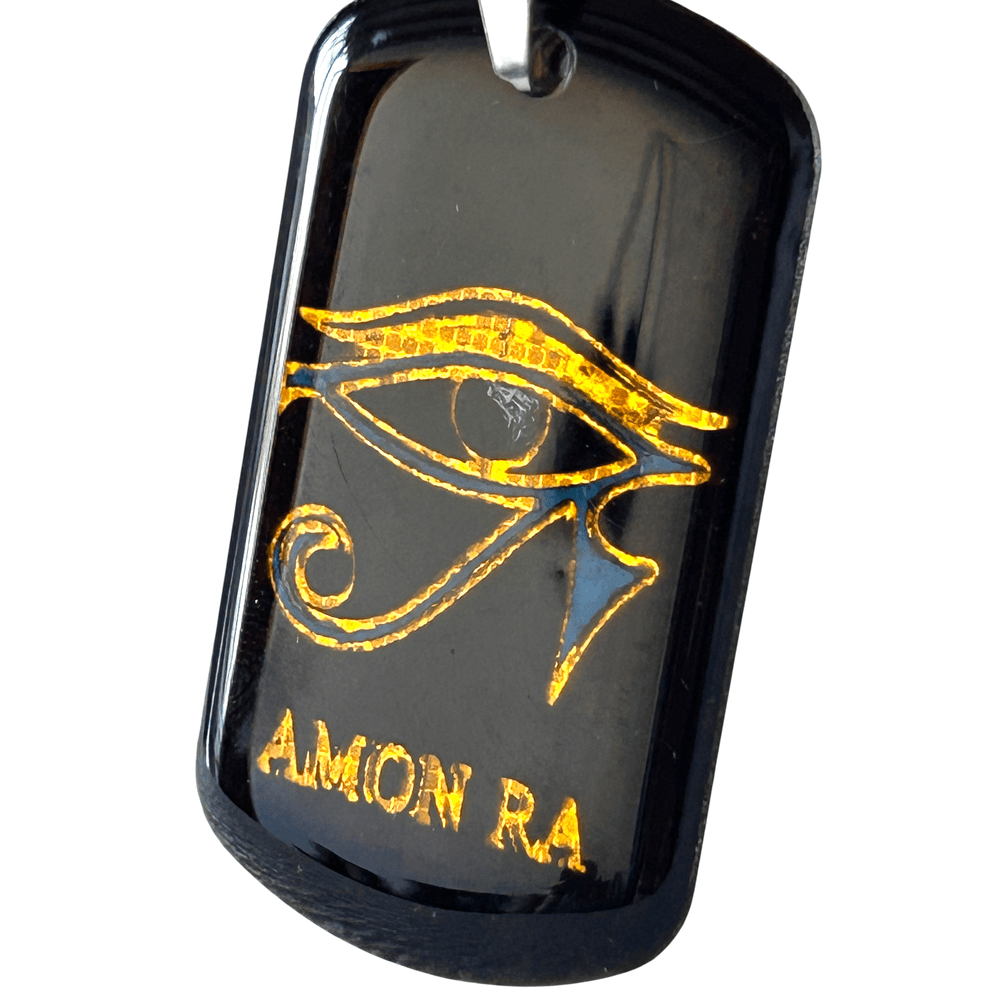 Occhio di Horus Amon Ra - con incisione personalizzata - talismano solare rjthw8-is