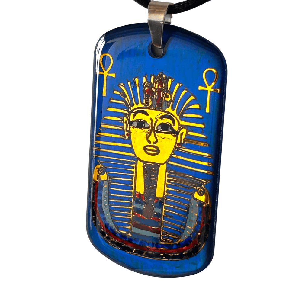 Pendente egizio Tutankhamon con simboli Ankh - talismano del faraone rjthw8-is