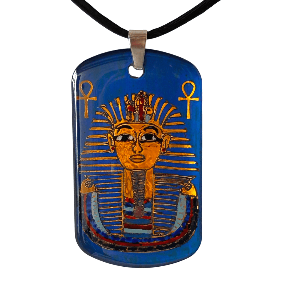 Pendente egizio Tutankhamon con simboli Ankh - talismano del faraone rjthw8-is