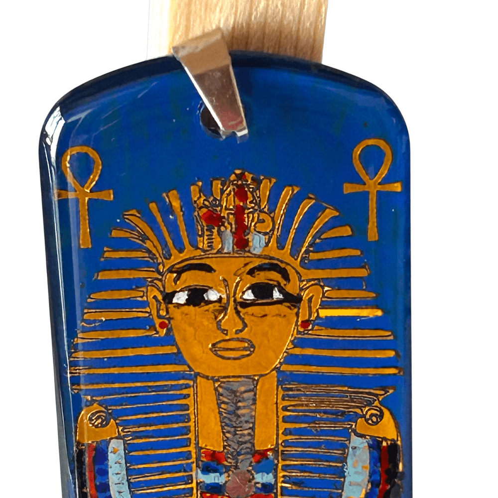 Pendente egizio Tutankhamon con simboli Ankh - talismano del faraone rjthw8-is