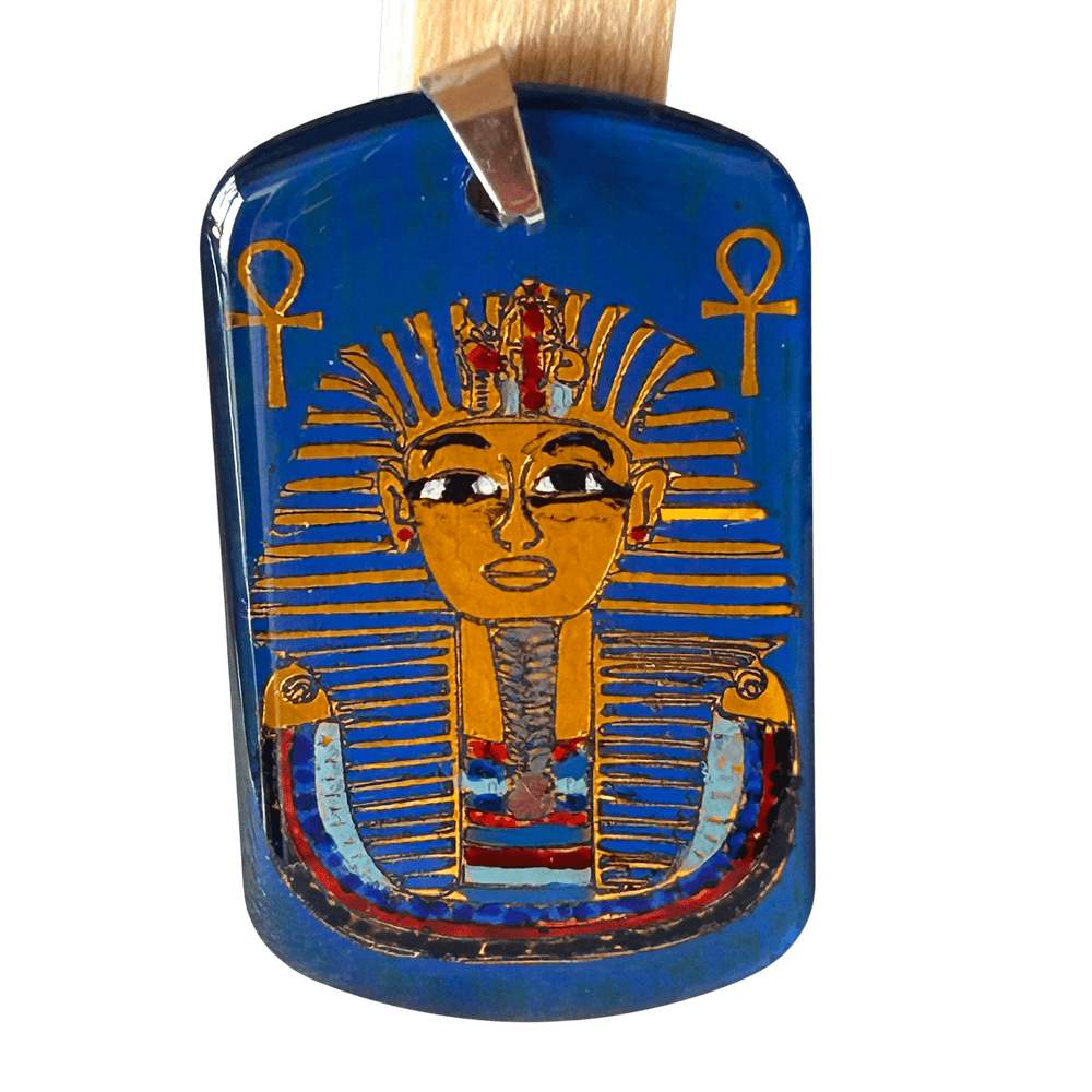 Pendente egizio Tutankhamon con simboli Ankh - talismano del faraone rjthw8-is