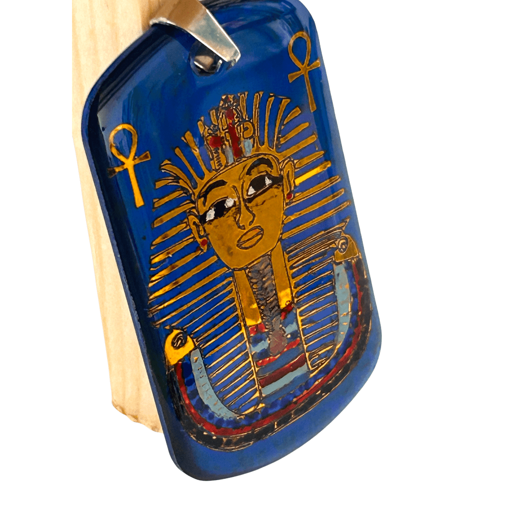 Pendente egizio Tutankhamon con simboli Ankh - talismano del faraone rjthw8-is